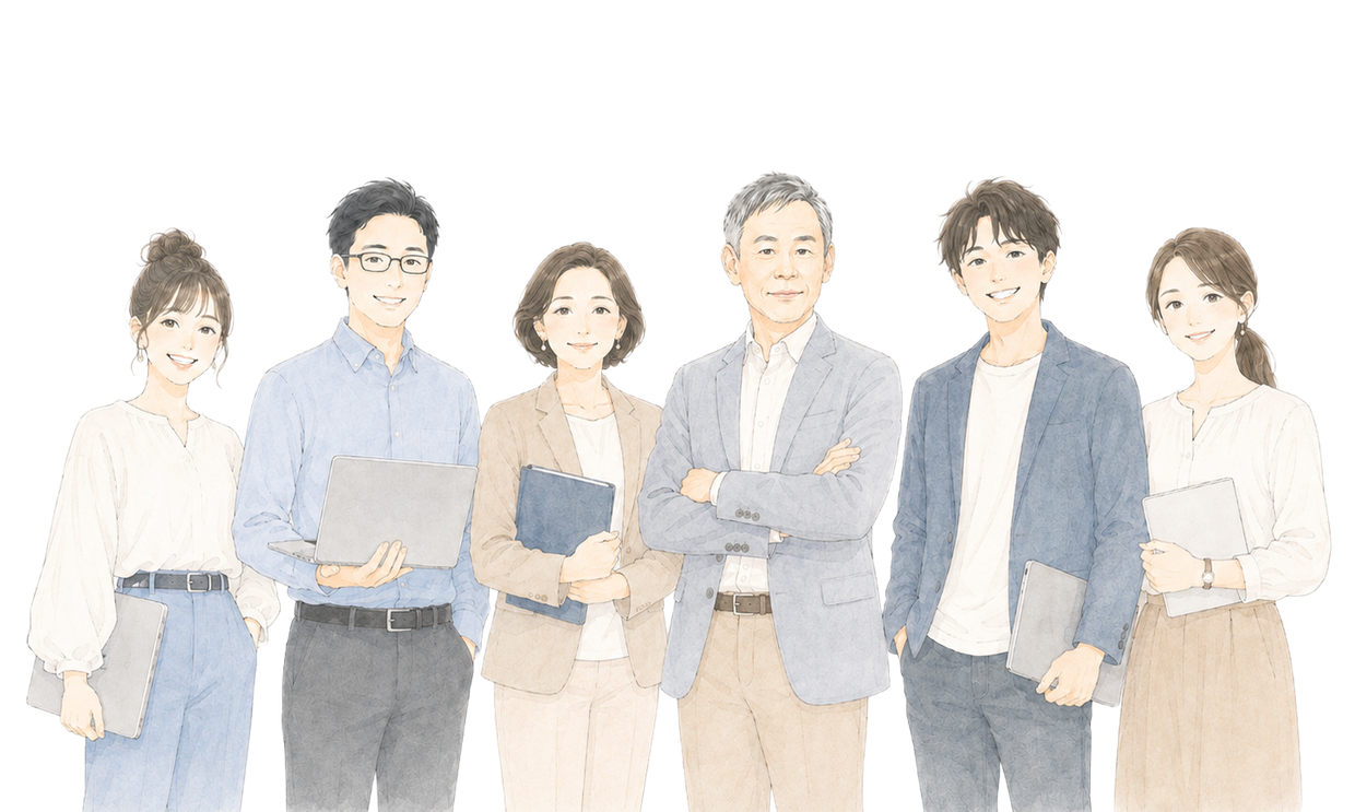 全国のチームメンバーのイラスト